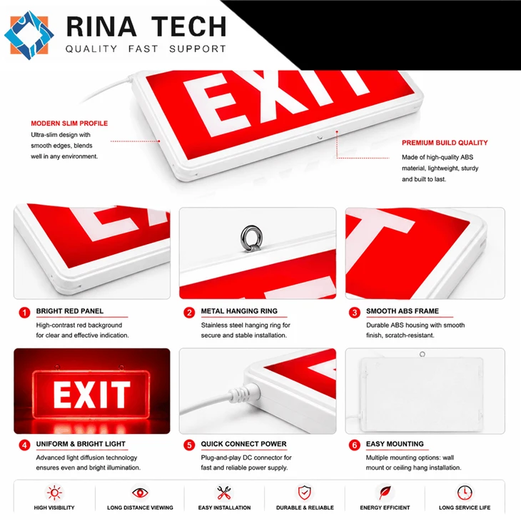 Durable Fire Escape Photoluminescent Guide Light Panel