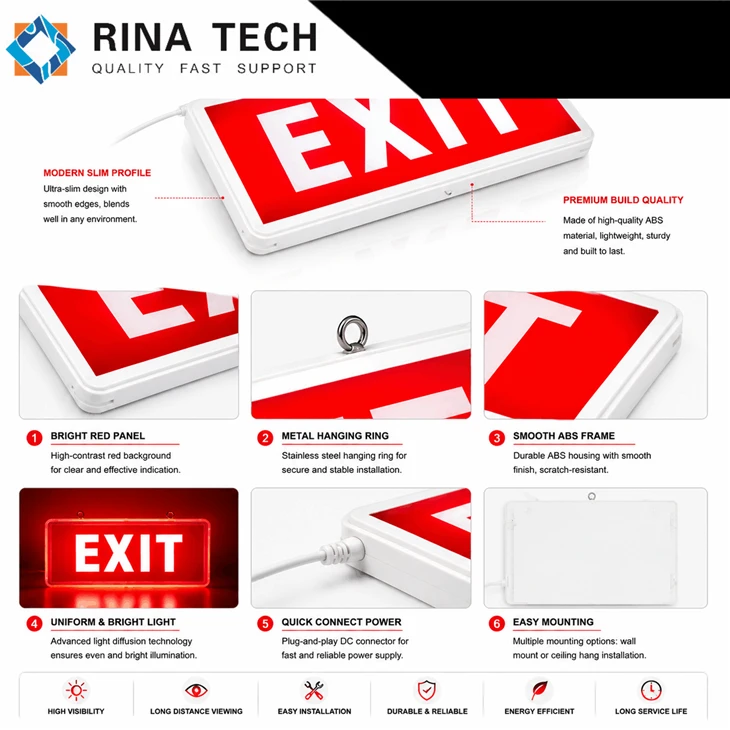 Electric Backlit Escape Route Signage Light Guide Panel price